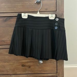 Pleated Pinstripe Skirt